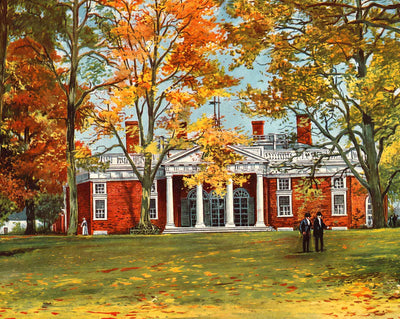 Home of Thomas Jefferson at Monticello vintage print