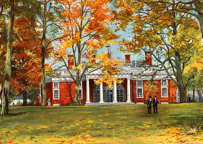 Home of Thomas Jefferson Monticello VA Vintage Print (7 Sizes) - Premium Print