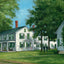 Home of Franklin Pierce Hillsboro NH Vintage Print (7 Sizes) - Premium Quality