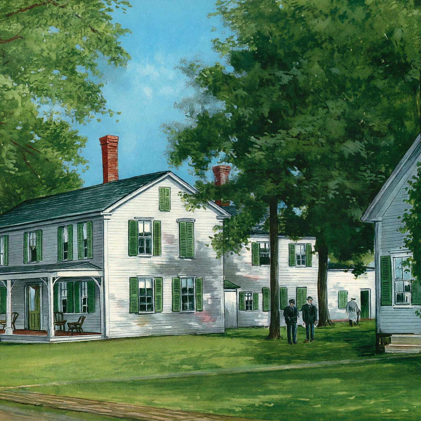 Home of Franklin Pierce Hillsboro NH Vintage Print (7 Sizes) - Premium Quality