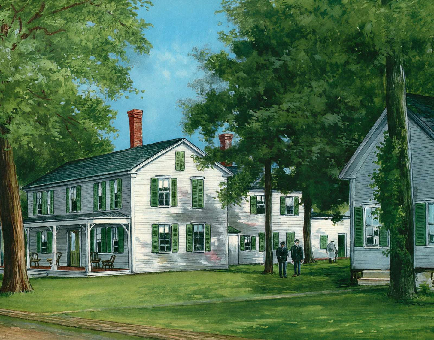 Home of Franklin Pierce Hillsboro NH Vintage Print (7 Sizes) - Premium Quality