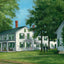 Home of Franklin Pierce Hillsboro NH Vintage Print (7 Sizes) - Premium Quality