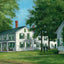 Home of Franklin Pierce Hillsboro NH Vintage Print (7 Sizes) - Premium Quality