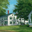 Home of Franklin Pierce in Hillsboro vintage print