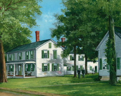 Home of Franklin Pierce in Hillsboro vintage print