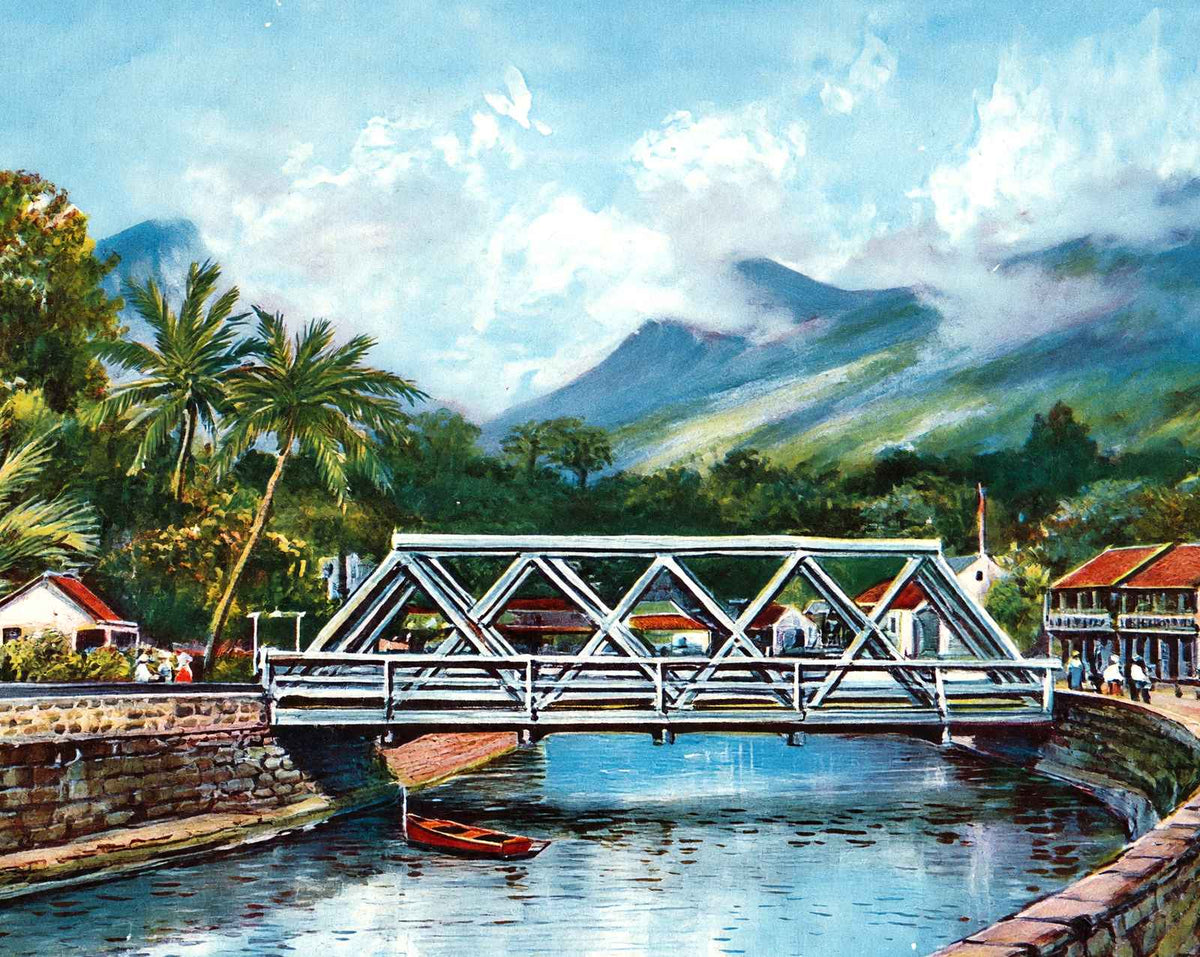 Honolulu Suburbs in 1908 vintage print