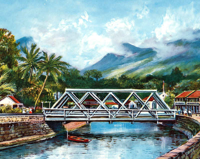 Honolulu Suburbs in 1908 vintage print
