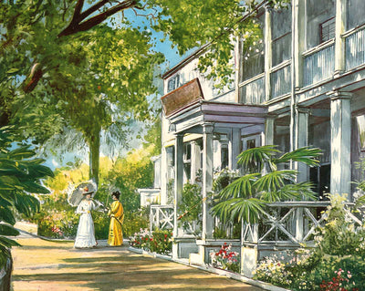 A Honolulu Mansion in 1909 vintage print