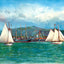 Honolulu Harbor in 1909 vintage print