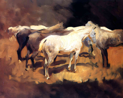 Horses at Palma 1908 Painting by John Singer Sargent 8x10" Art Print