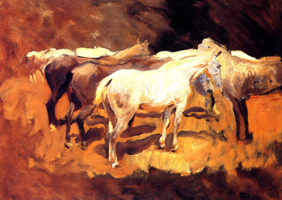 Horses at Palma 1908 Painting by John Singer Sargent Art Print (6 Sizes)