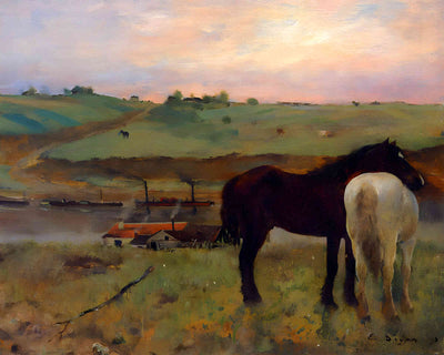 Horses in a Meadow 1871 Painting by Edgar Degas 8x10" Art Print