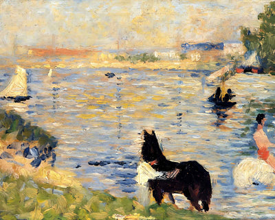 Horses in the Water fine art print by Georges Seurat (1883)