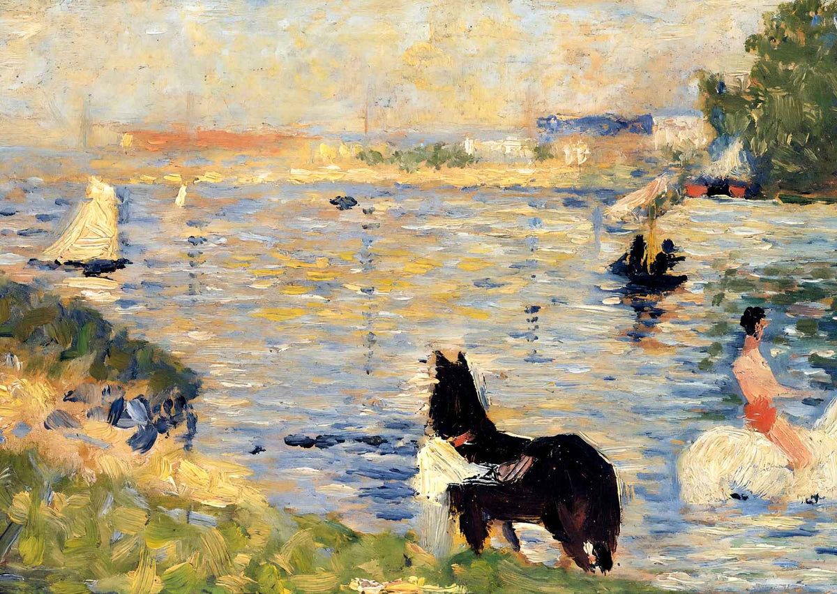 Horses in the Water 1883 Painting by Georges Seurat Art Print (6 Sizes)