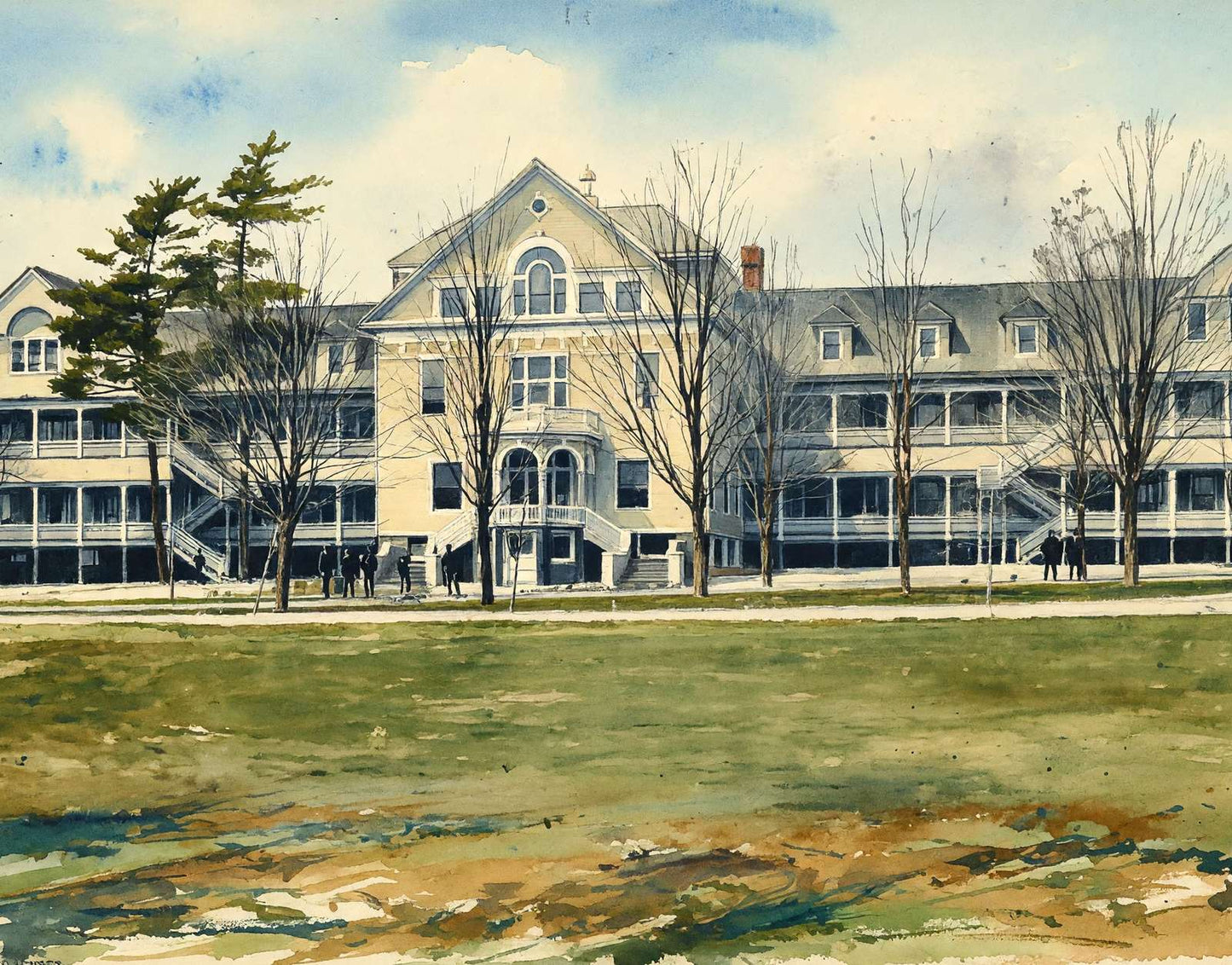 Hospital Togus Maine in 1905 Art Print (7 Sizes) - Enhanced