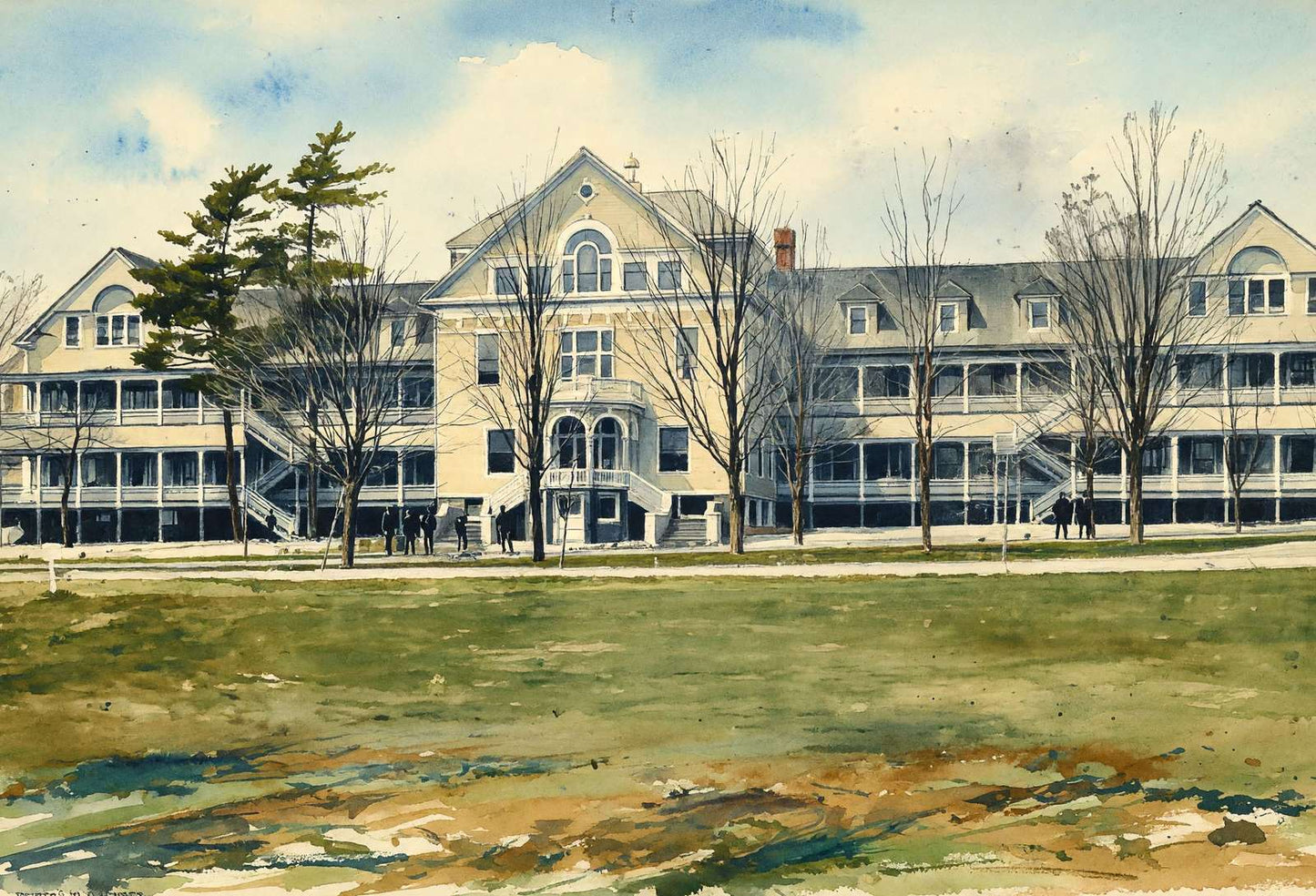 Hospital Togus Maine in 1905 Art Print (7 Sizes) - Enhanced