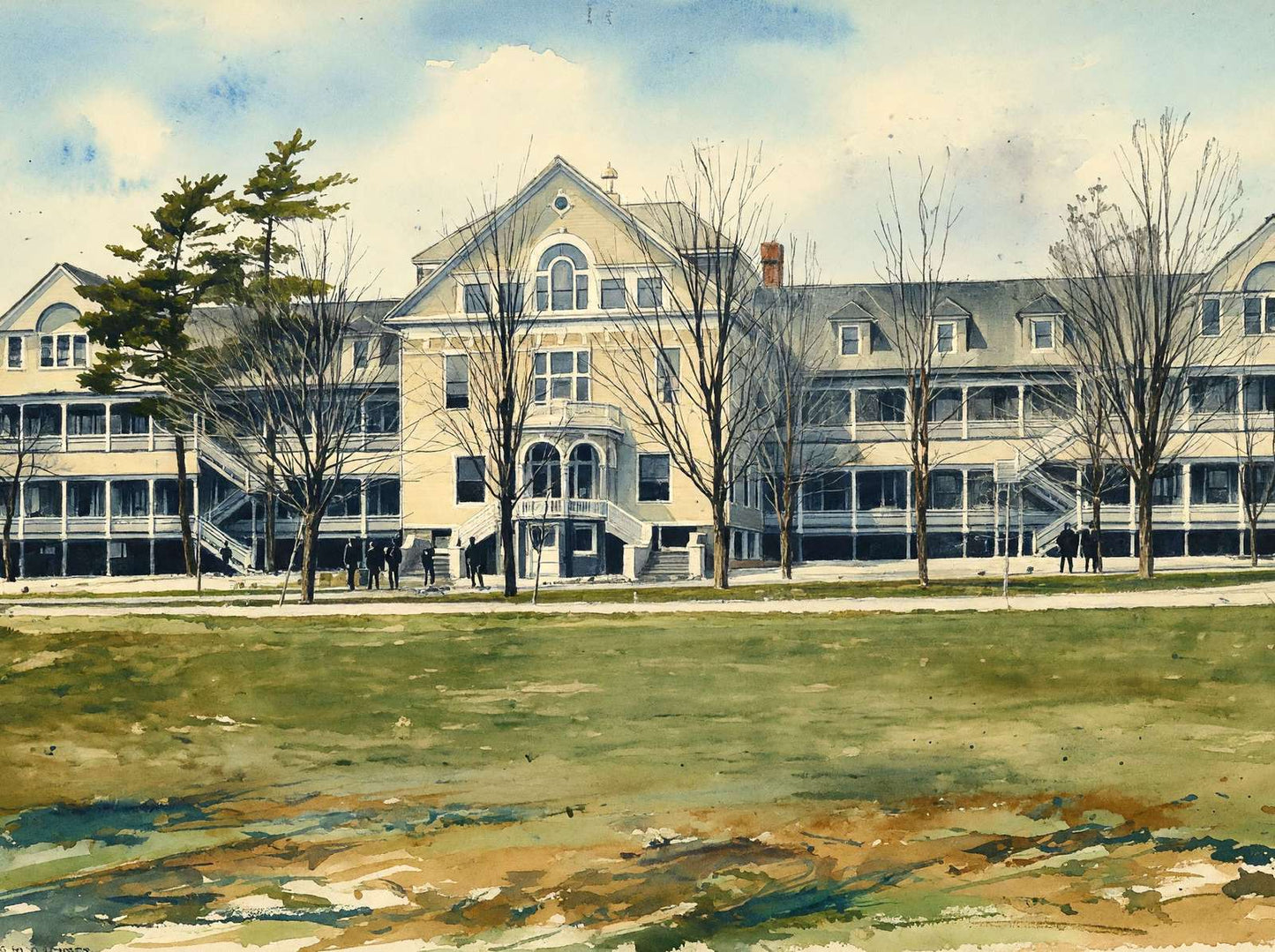 Hospital Togus Maine in 1905 Art Print (7 Sizes) - Enhanced