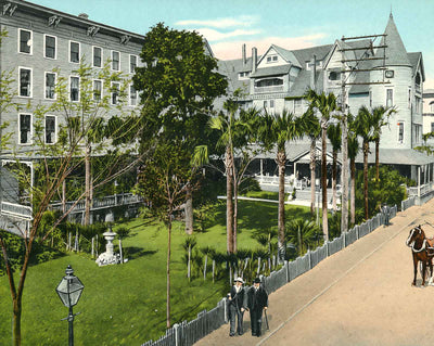 Hotel Magnolia in St Augustine in 1909 vintage print