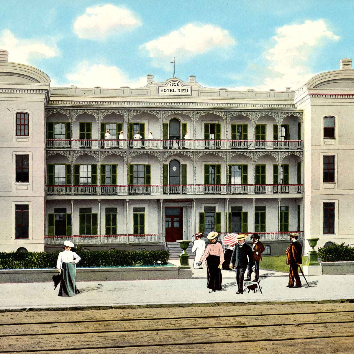 Hotel Dieu New Orleans in 1907 Vintage Print (7 Sizes) - Premium Quality