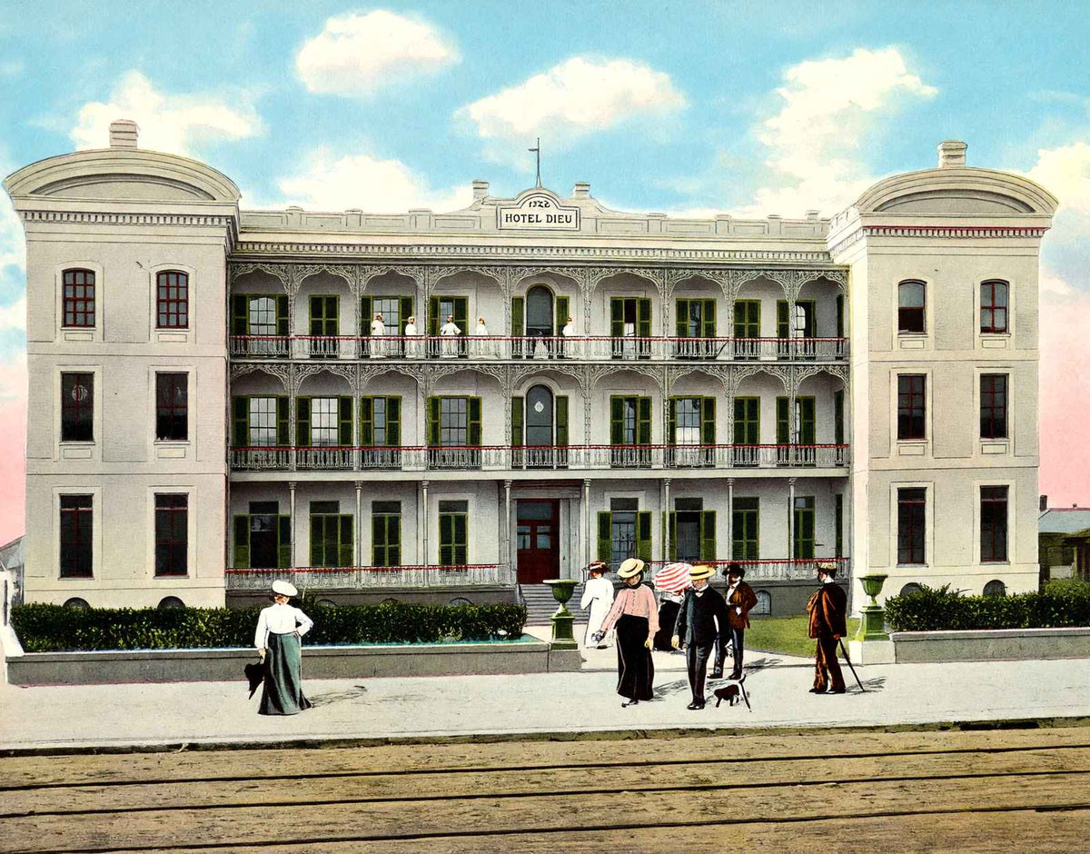 Hotel Dieu New Orleans in 1907 Vintage Print (7 Sizes) - Premium Quality
