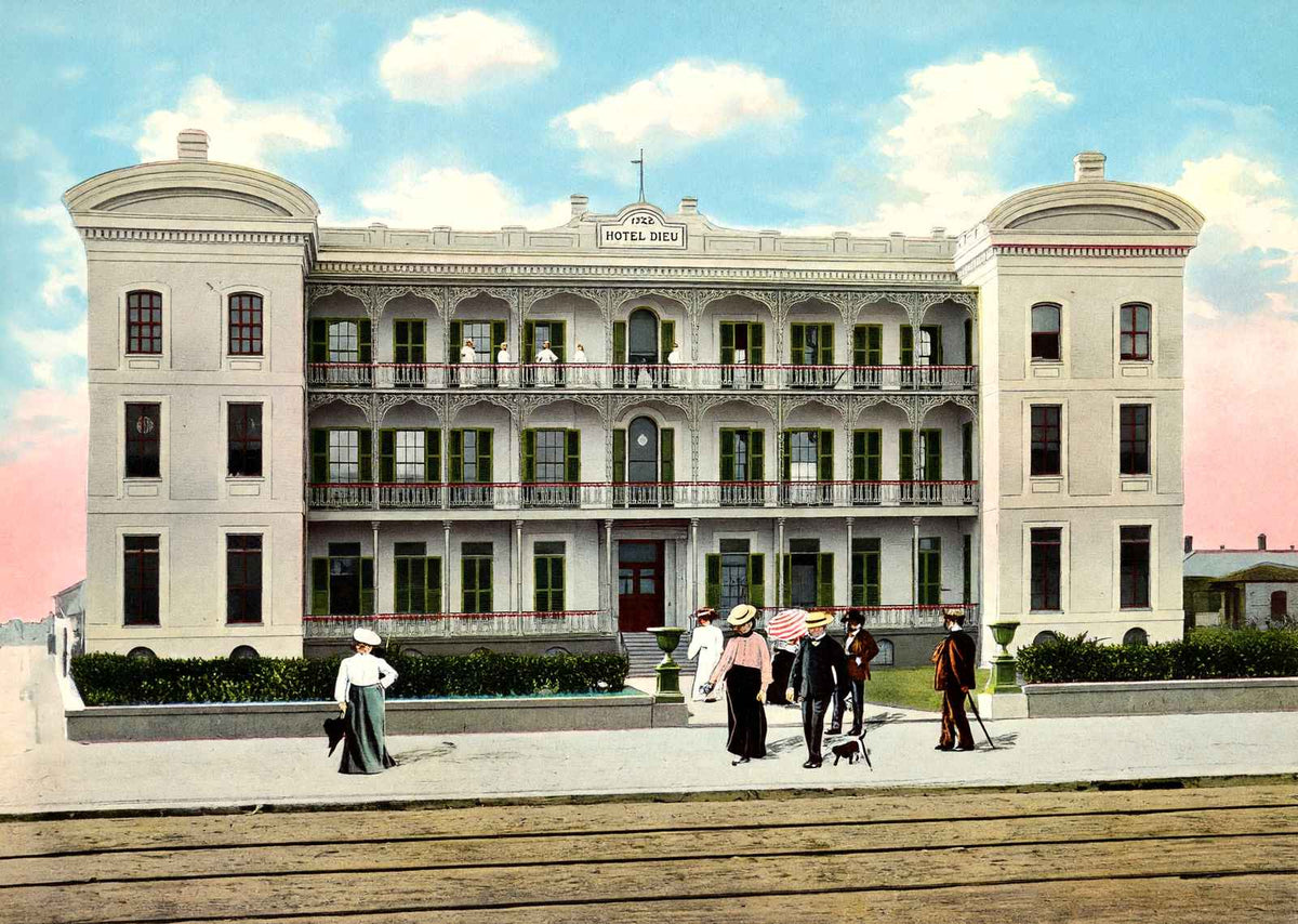 Hotel Dieu New Orleans in 1907 Vintage Print (7 Sizes) - Premium Quality