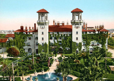 Hotel Alcazar St Augustine FL in 1907 Vintage Print (7 Sizes) - Restored