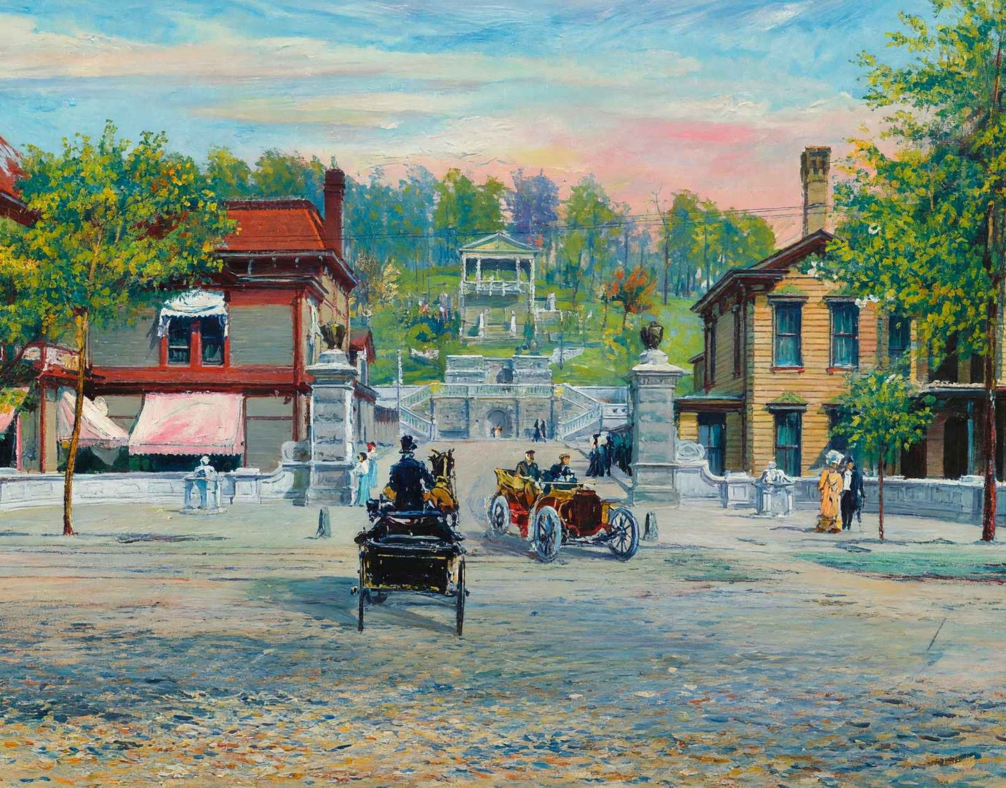 Grand Entrance to Reservation Hot Springs AR in 1906 Painting Print (7 Sizes)