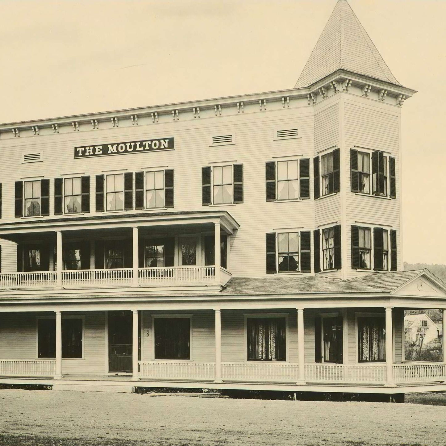 Hotel Moulton Lisbon NH in 1906 Vintage Print (7 Sizes) - High Quality