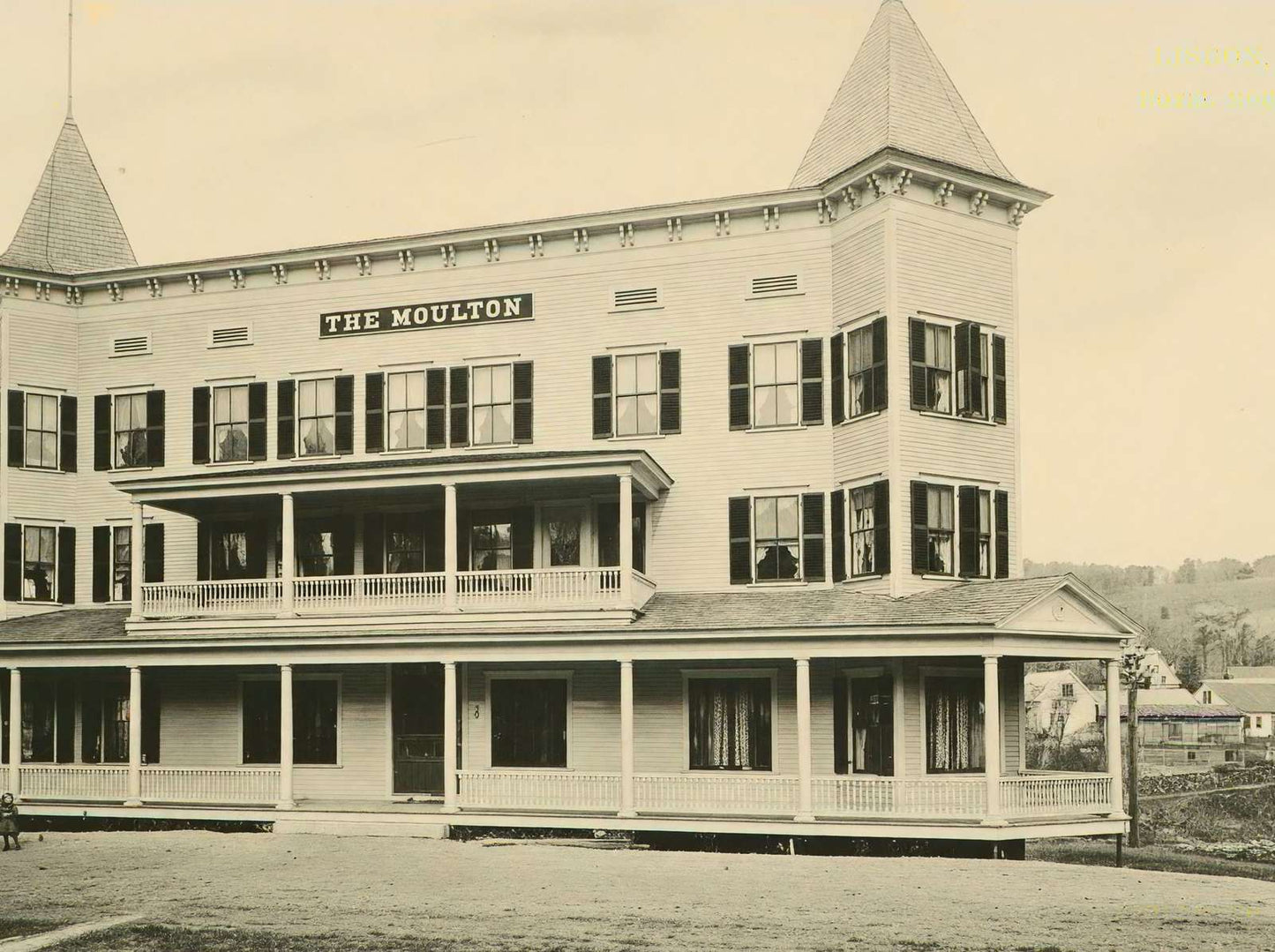 Hotel Moulton Lisbon NH in 1906 Vintage Print (7 Sizes) - High Quality