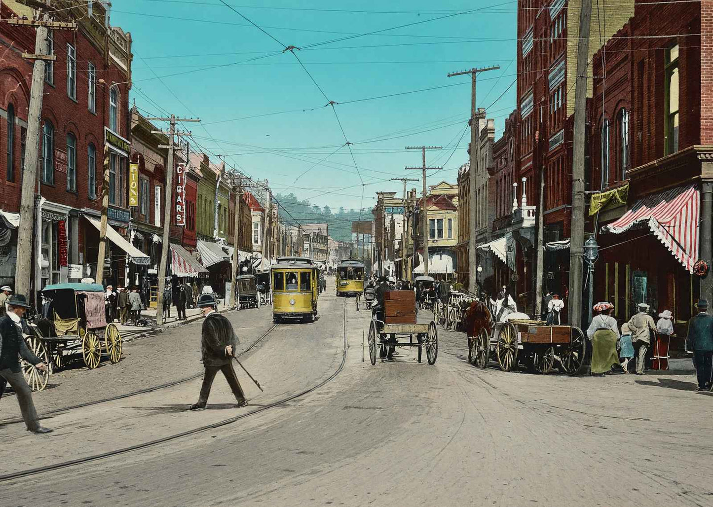 Central Avenue Looking North Hot Springs AR in 1906 Vintage Print (7 Sizes)