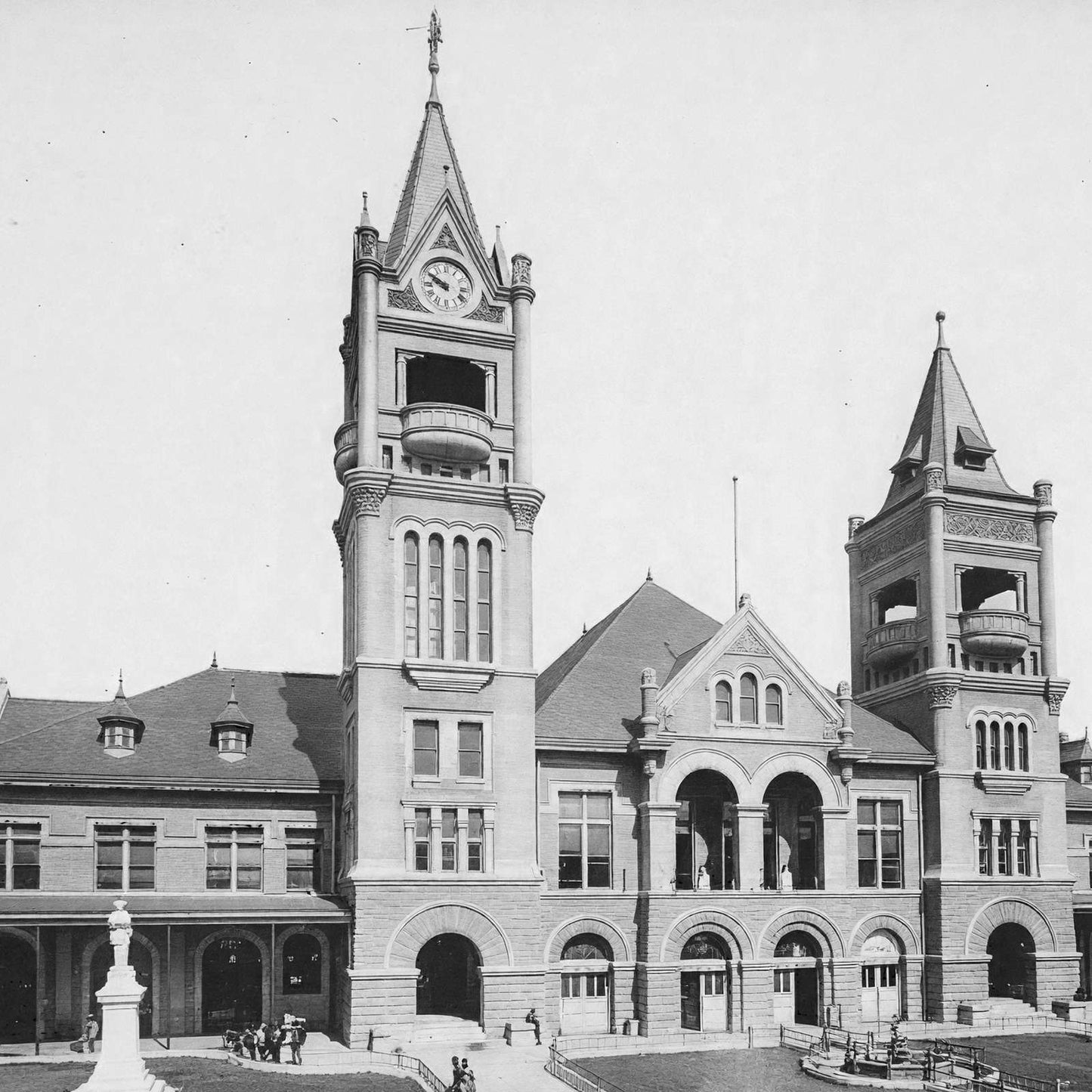 City Hall and Market House Houston in 1907 Vintage Print (7 Sizes) - Retouched