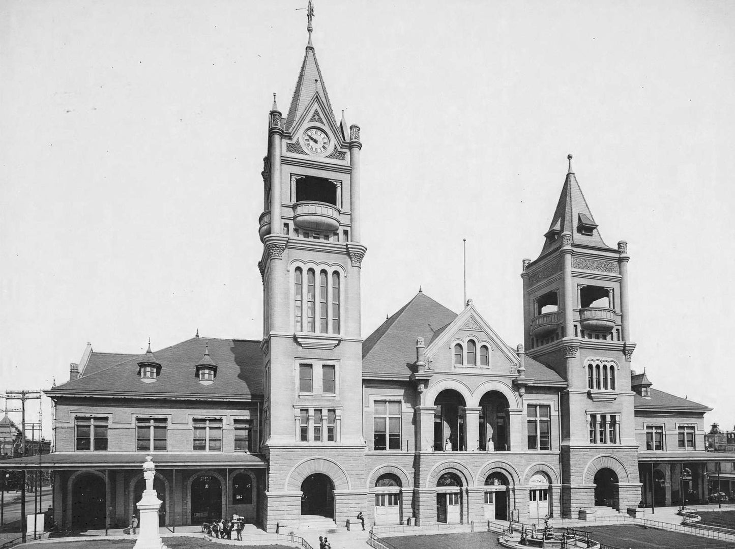 City Hall and Market House Houston in 1907 Vintage Print (7 Sizes) - Retouched