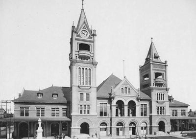 City Hall and Market House Houston in 1907 Vintage Print (7 Sizes) - Retouched