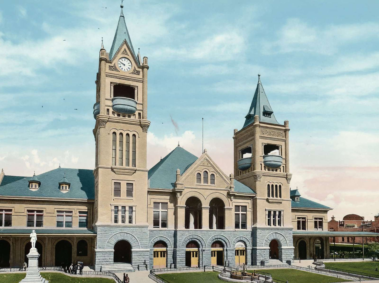 City Hall and Market House Houston in 1906 Vintage Print (7 Sizes) - Acid Free