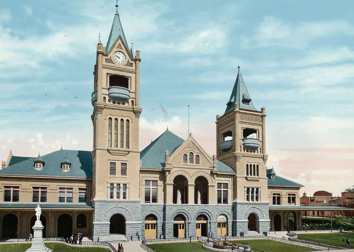 City Hall and Market House Houston in 1906 Vintage Print (7 Sizes) - Acid Free