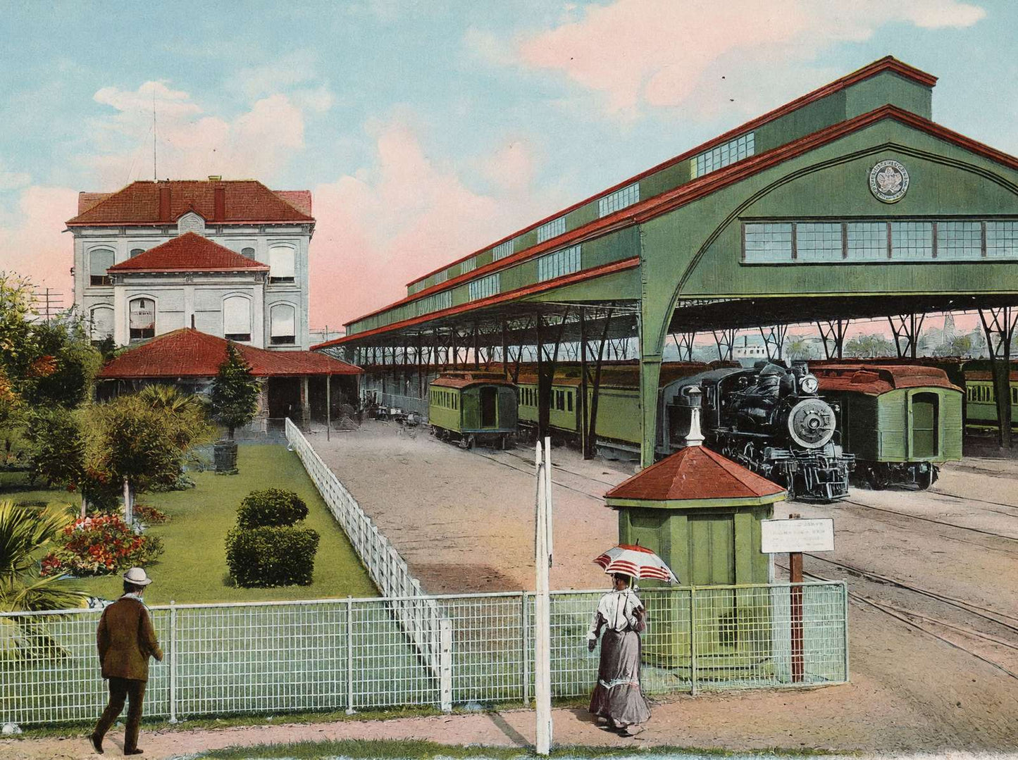 Grand Central Depot Houston in 1908 Vintage Print (7 Sizes) - Acid Free