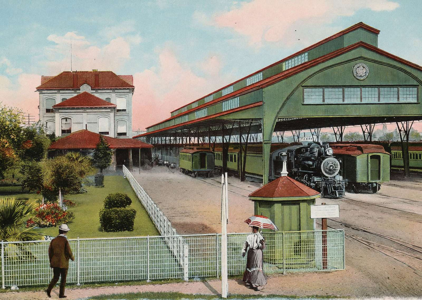 Grand Central Depot Houston in 1908 Vintage Print (7 Sizes) - Acid Free