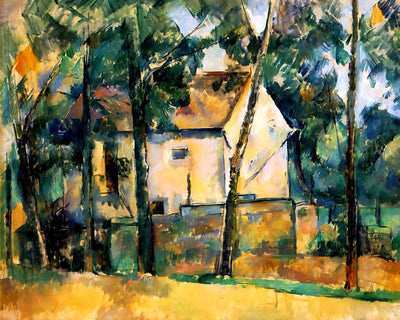 House and Trees Painting by Paul Cezanne 8x10" Art Print - Restored