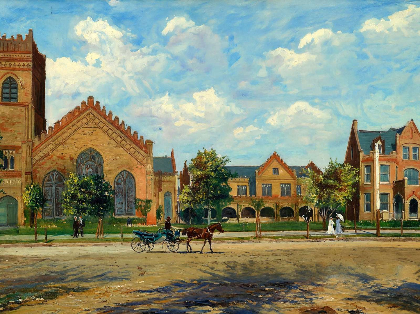 Christ Church and Rectory Houston in 1908 Art Print (7 Sizes) - Reproduction