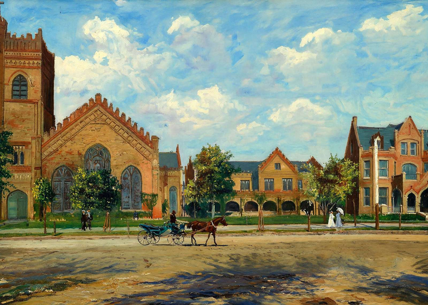 Christ Church and Rectory Houston in 1908 Art Print (7 Sizes) - Reproduction