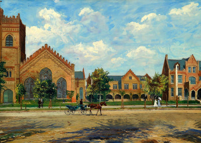 Christ Church and Rectory Houston in 1908 Art Print (7 Sizes) - Reproduction