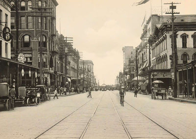 Main Street from Preston Avenue Houston in 1906 Vintage Print (7 Sizes)