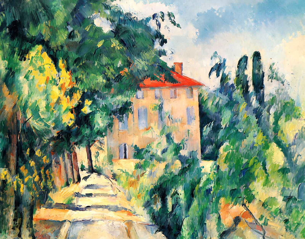 House with Red Roof 1890 Painting by Paul Cezanne Art Print (6 Sizes)
