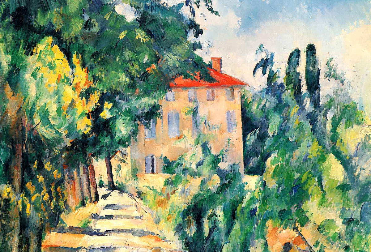 House with Red Roof 1890 Painting by Paul Cezanne Art Print (6 Sizes)