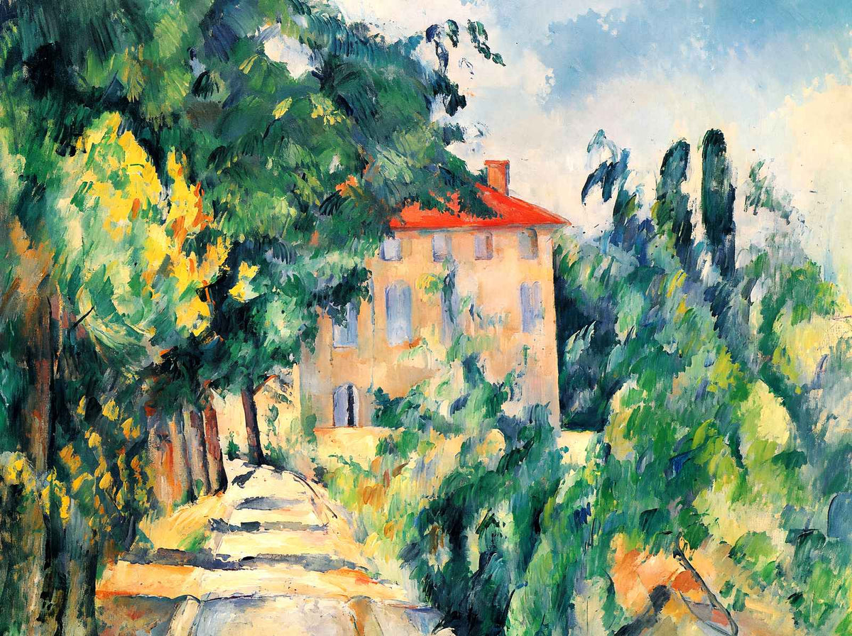 House with Red Roof 1890 Painting by Paul Cezanne Art Print (6 Sizes)
