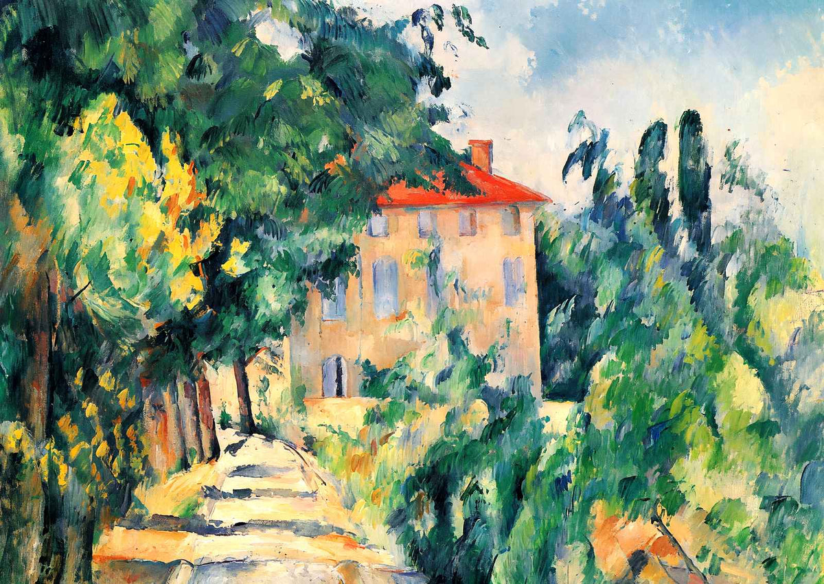 House with Red Roof 1890 Painting by Paul Cezanne Art Print (6 Sizes)