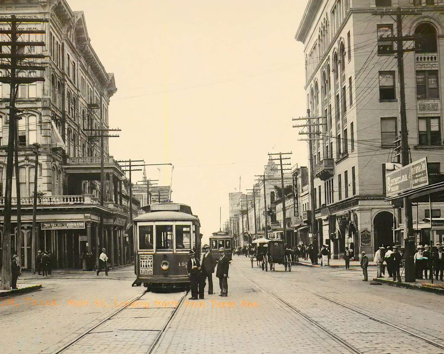 Main St Looking North from Texas Ave vintage photo