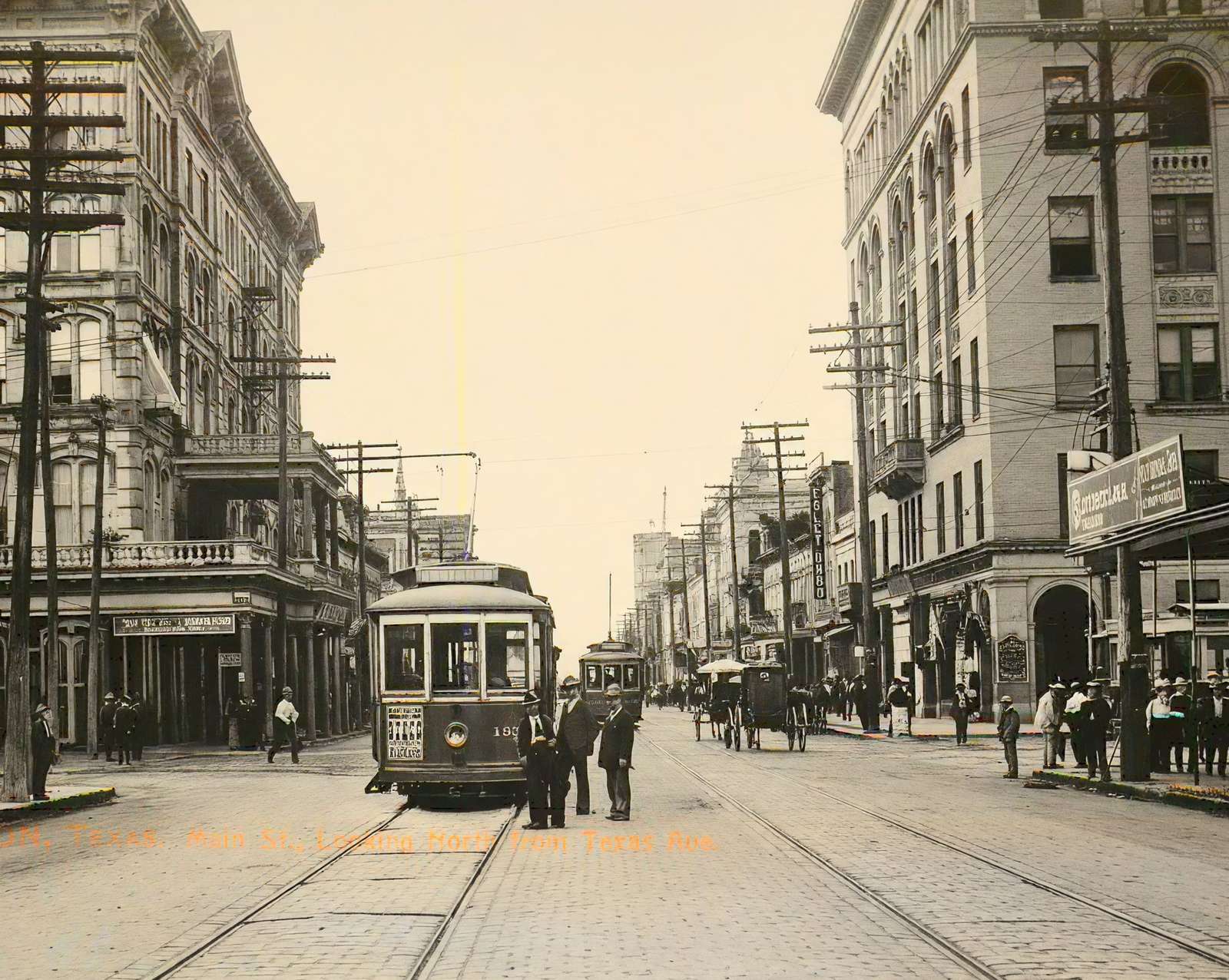 Main St Looking North from Texas Ave vintage photo