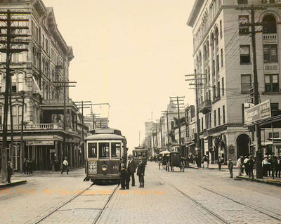 Main St Looking North from Texas Ave vintage photo