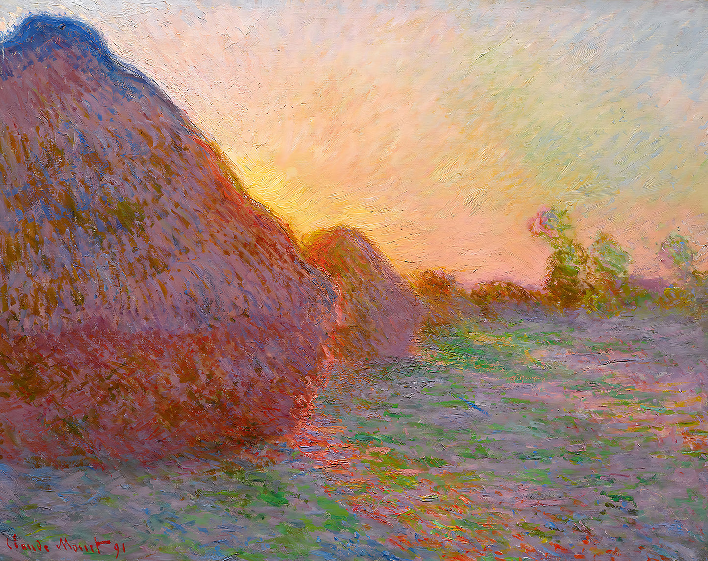 Haystacks Painting by Claude Monet 8x10" Art Print